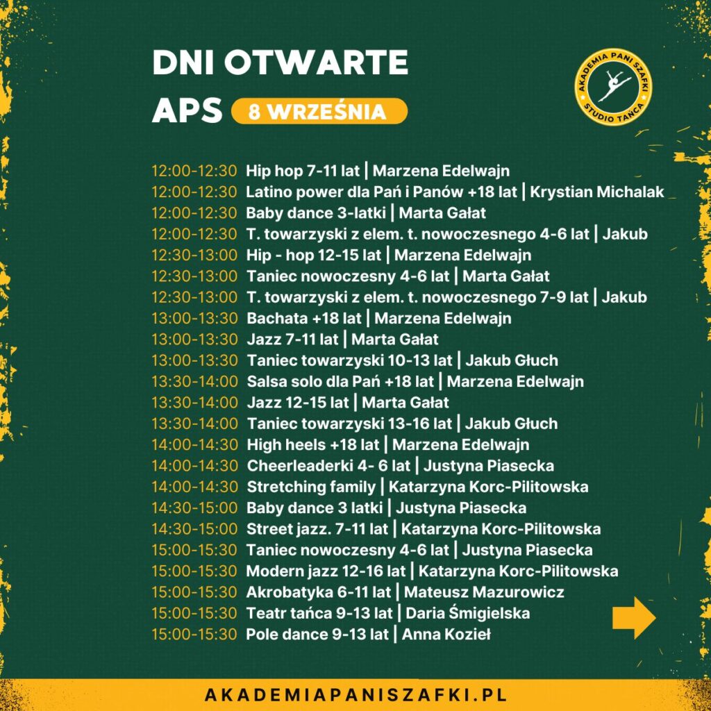 dani otwarte w szkole tańca Akademia Pani Szafki w Markach