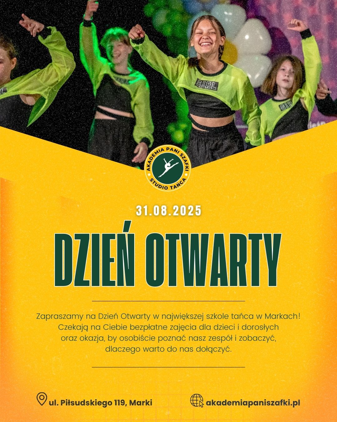 Dzien otwarty w szkole tanca Akademia Pani Szafki w Markach